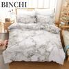 Gold White Marble Bedding Set Luxury Duvet Cover Queen King Size Soft Comforter Bed Linen for Adults
