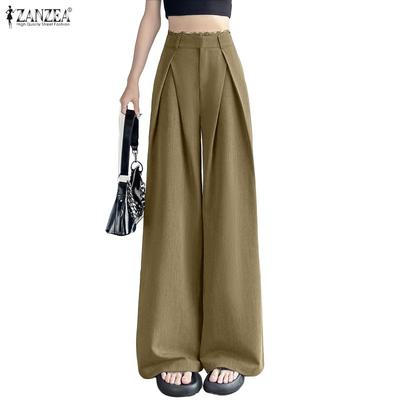 Women Daily Casual Solid Color Loose Long Pants