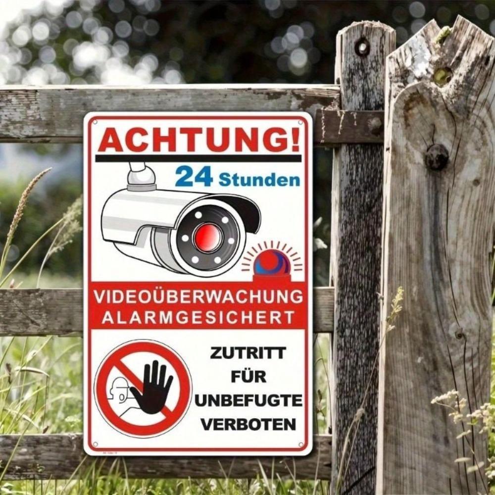 Outdoor Metal Security Sign Camera Surveillance Warning Plate 20x30cm