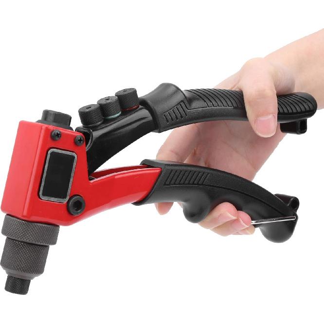 BC‑BT958 Manual Riveting Tool, Blind Riveter, Hand Rivet Gun, Hand Tool Anti‑Slip Handle, for Automobile Assembly, Elevator, Black red