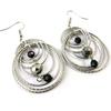 Les Trésors De Lily [P0138] - Designer Earrings 'Sissi' Silver Gray