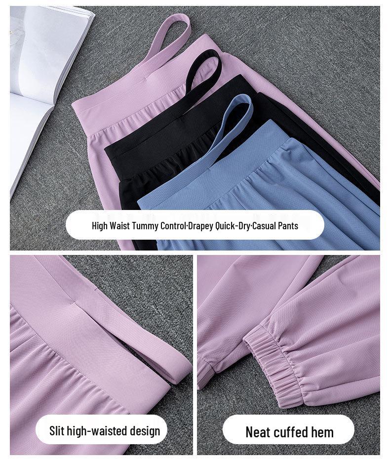 Women's Quick-Dry Purple Fitness Tracksuit: Summer Tank Top & Casual Yoga Pants