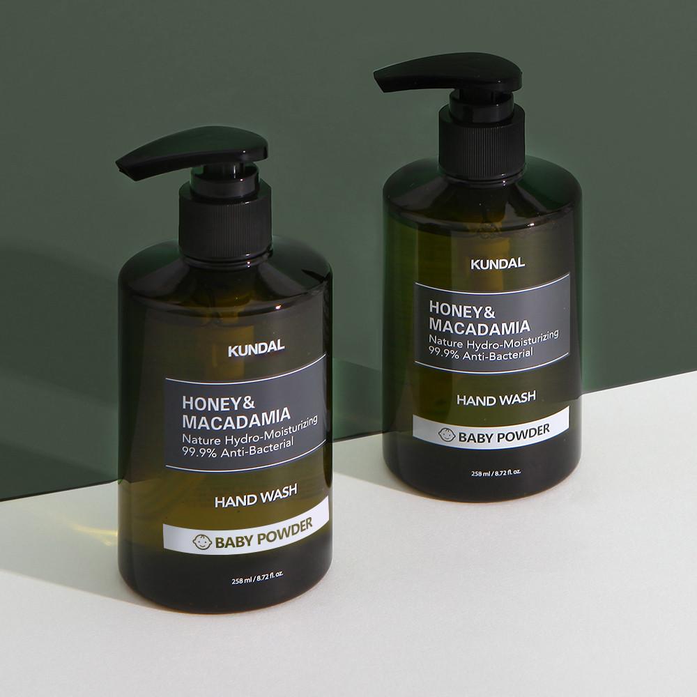 Kundal Pure Hand Wash 3-piece Set Baby Powder 258ml, Korean cosmetics with good fragrance