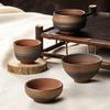 Vintage Handmade Coarse Pottery Gongfu Tea Cup Ceramic Master Bowl Retro Single Serving Chai Kiln Tea Bowl for Tea Lovers