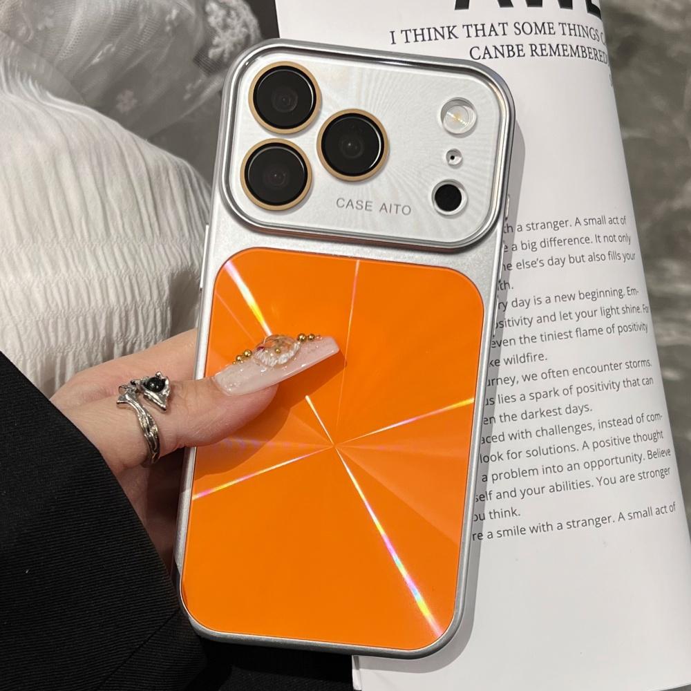 Galvanisierter Bumper Aurora Laser Glänzend Kristall Handyhülle Für iPhone 17 16 15 14 Pro Max Linsenschutz Stoßfest Hybrid PC Abdeckung