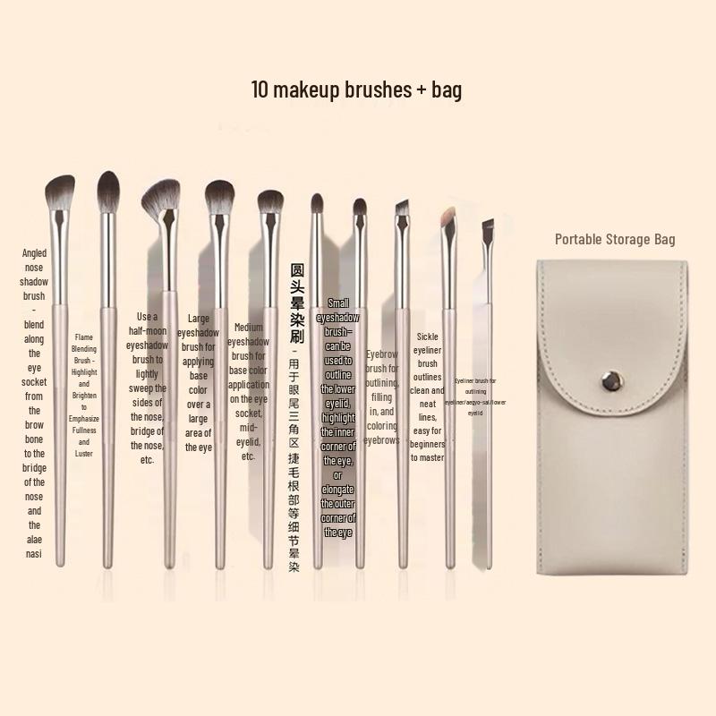 Holiday 12-Piece Makeup Brush Set: Powder, Eyeshadow, Foundation & Concealer Brushes with Soft Bristles