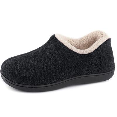Fashion Kidmi Damen Indoor Loafer mit Memory-Schaum Winter Hausschuhe Damen Geschlossene Hausschuhe Rutschfeste Gummisohle Baumwollschuhe