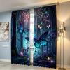 Tende Floreali da Sogno con Farfalle, Tende Finitura Oscuranti Totali per Camera da Letto, Tende con Passanti per Bastone, Decorazione per Mobili, Lavabili e Facili da Installare