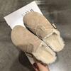 Fashion Comwarm Fur Lined Clogs for Women Men Winter Fuzzy Cork Slippers Fur Cork Mules Short Plush House Cork Shoes Winter Zuecos Mujer