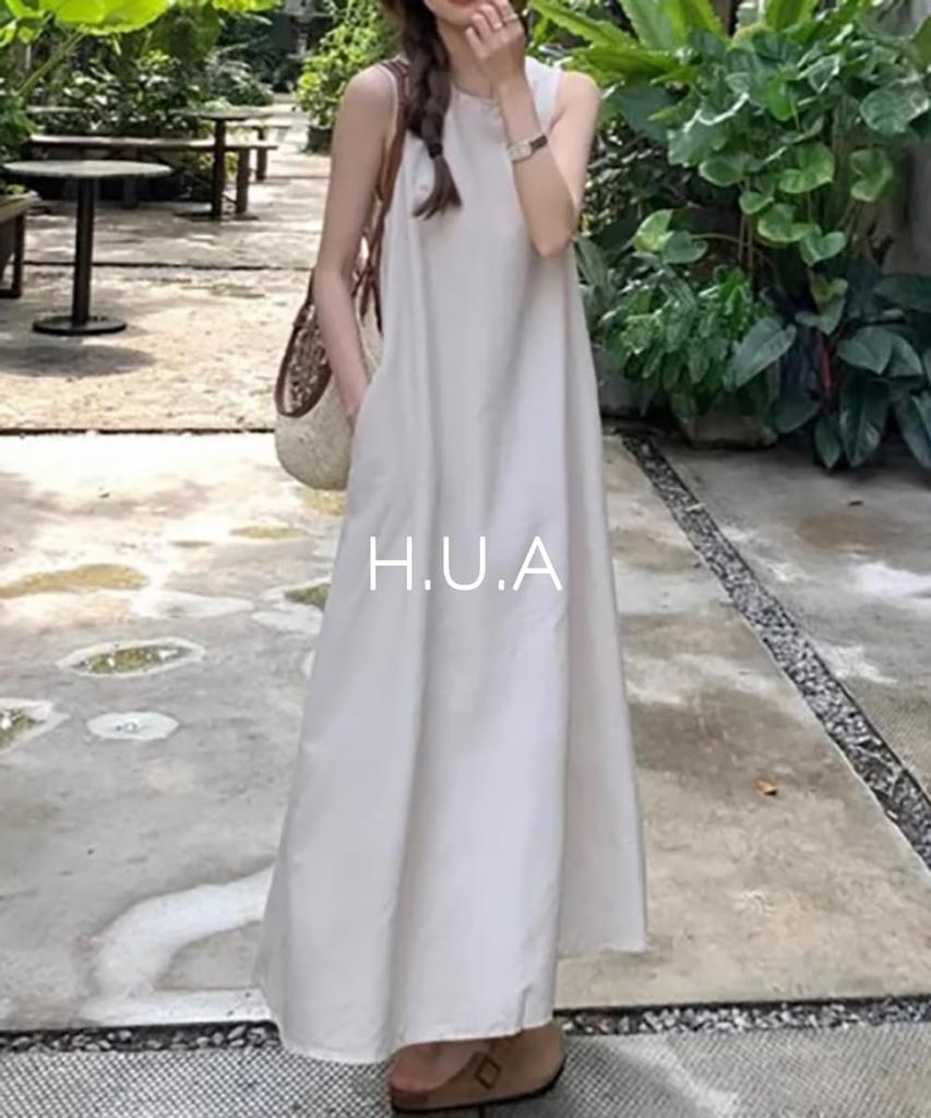 Maxi Long Plus Relaxed Short BG2XL H.U.A Women's Dress, Dress, Size, Fit, A-Line Dress, Sleeves, Spring/Summer,