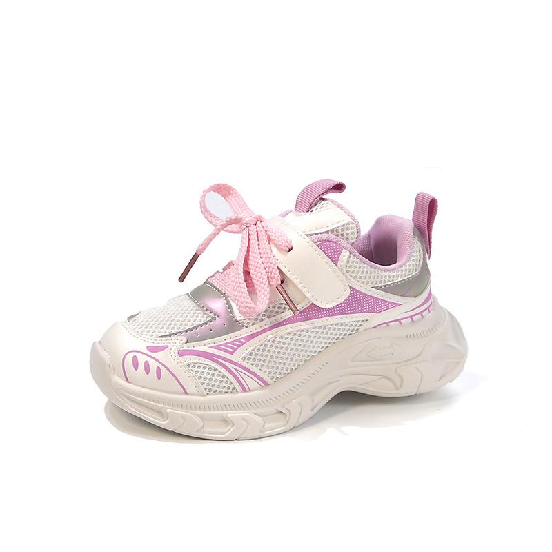 Girls' Sneakers 2025 Spring and Autumn New Children's Soft-soled Dad Shoes Breathable Mesh Boys Lightweight Running Shoes