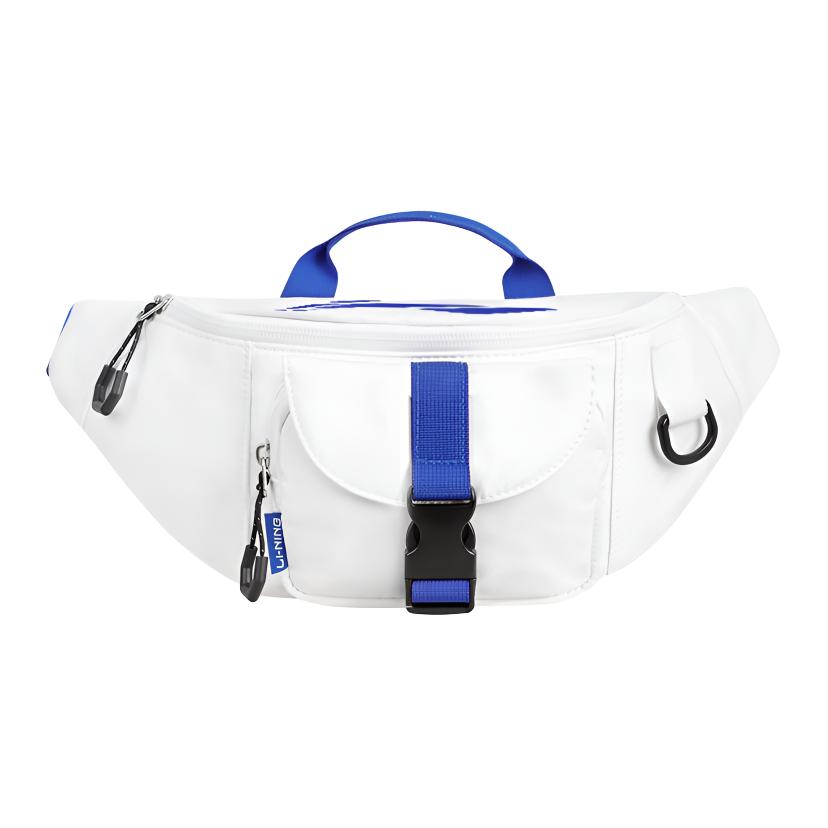 Li Ning Sports Fitness Running Backpack Travel Cycling Waist Bag Unisex Backpacks White ABLV029-1D White