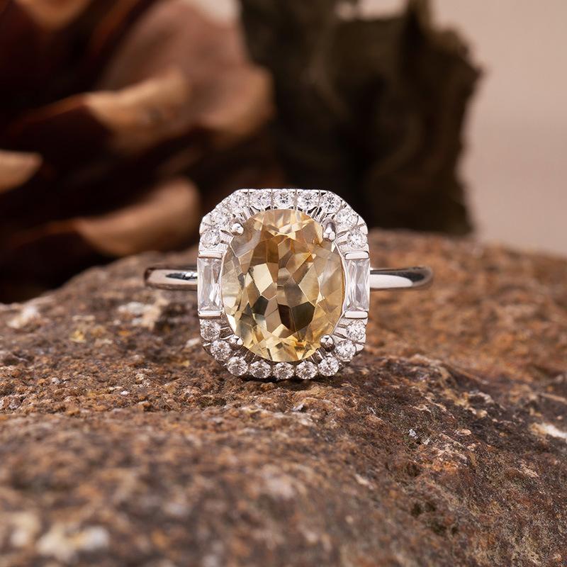 Natural Colored Jewelry Topaz Amethyst Citrine Necklace Women S S925 Silver Light Luxury High Sense