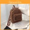 Mini Sac à Dos Peluche Streetwear Avec Fermeture Éclair Pour Adolescentes