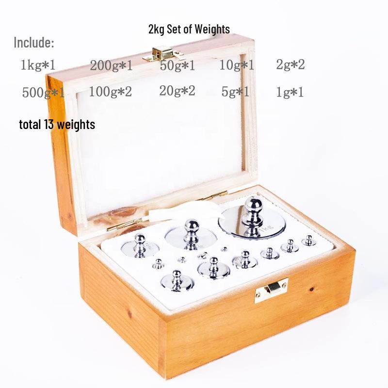 M2 Chrome Plated Calibration Weights Set for Electronic Scales: 5kg, 2kg, 1kg, 500g, 200g, 100g