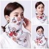 Women's Ice Silk Breathable Windproof Face Veil & Triangle Scarf with Ear Loops - Lightweight Neck Gaiter for Outdoor Use