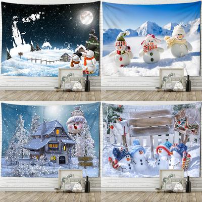 Christmas Snowman Tapestry Wall Hanging Home Dormitory Living Room Room Wall Decoration Background Cloth Tapestry