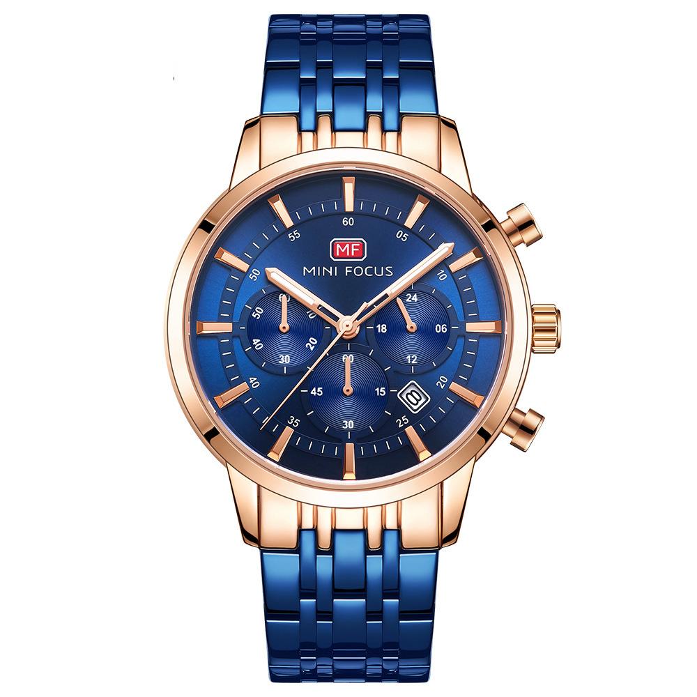 Business Men's Watch Fashionable Large Dial Luminous Quartz Watch Waterproof Steel Strap Men's Watch