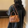 Fashionable Ladies Handbag Small Boston Bag Premium Retro Simple Shoulder Bag PU Material Crossbody Bag Suitable for Daily Commuting Shopping Travel