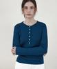 WEDNESDAYOASISFORWOMEN Vero Ribbed Henley Neck Knit_Blue(Wcb6Kn115)