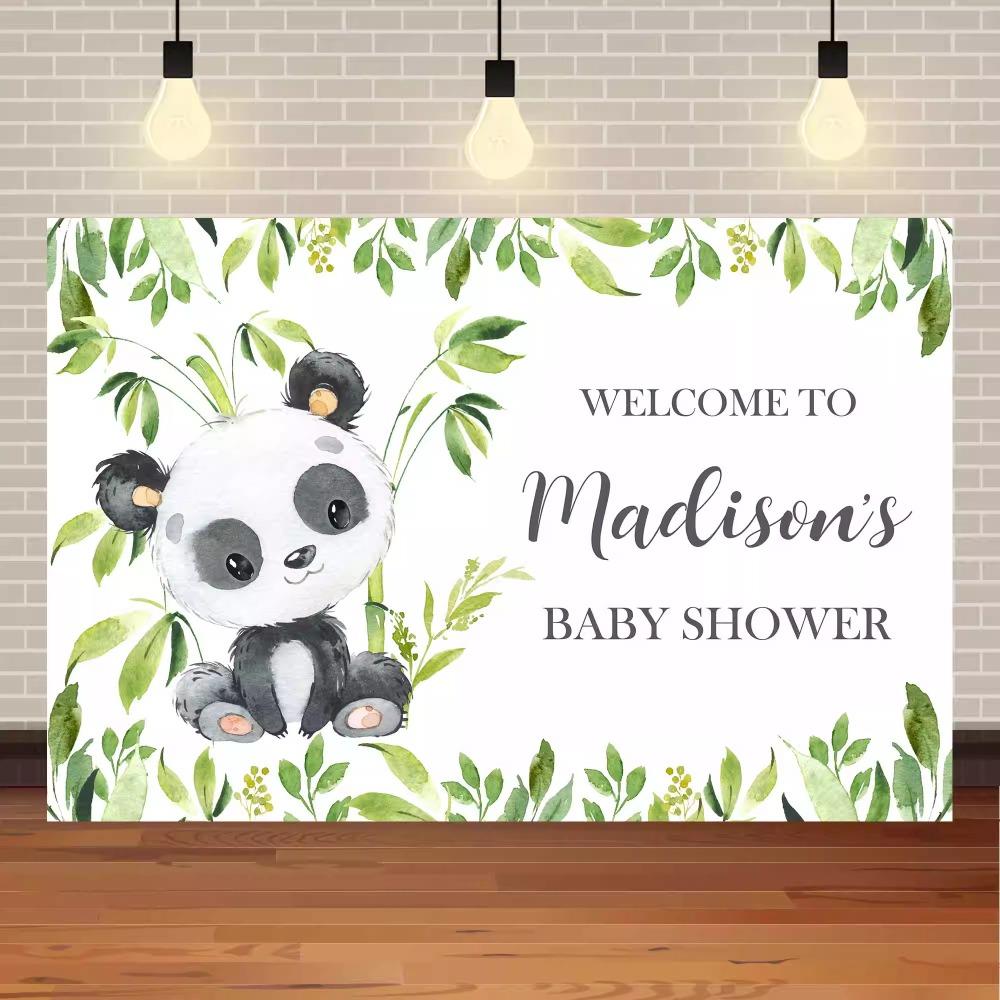 Cute Panda Themed Birthday Party Backdrop Newborn Baby Children Portrait Photo Photography Backgrounds Photocall Photo Studio Vinyl 75X50cm
