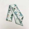Korean Fashion Colorful Flowers Women Twill Ribbon Small Scarf Binding Bag Handle Ribbon Hair Band Small Scarf Headband