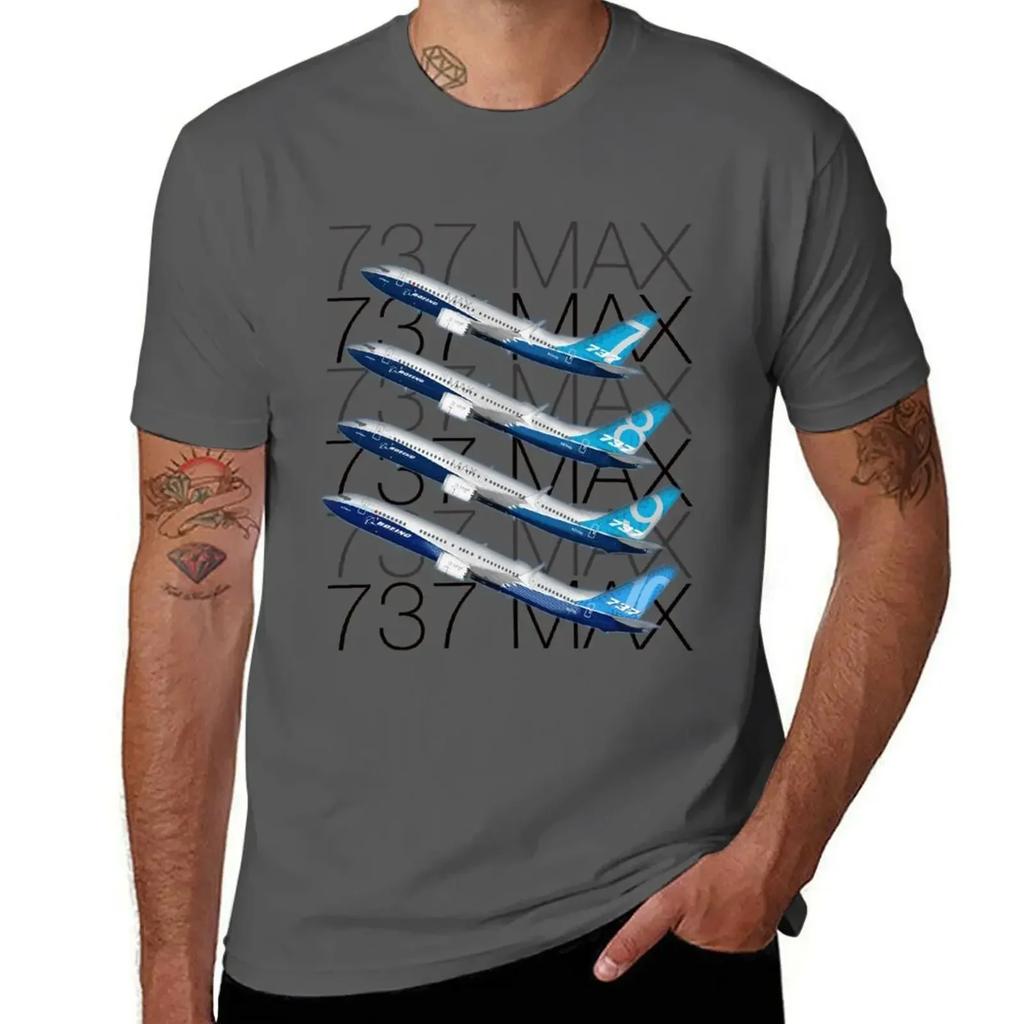 737 MAX Familiy TShirt Baggy Shirts Cute Clothes Tshirts for Men