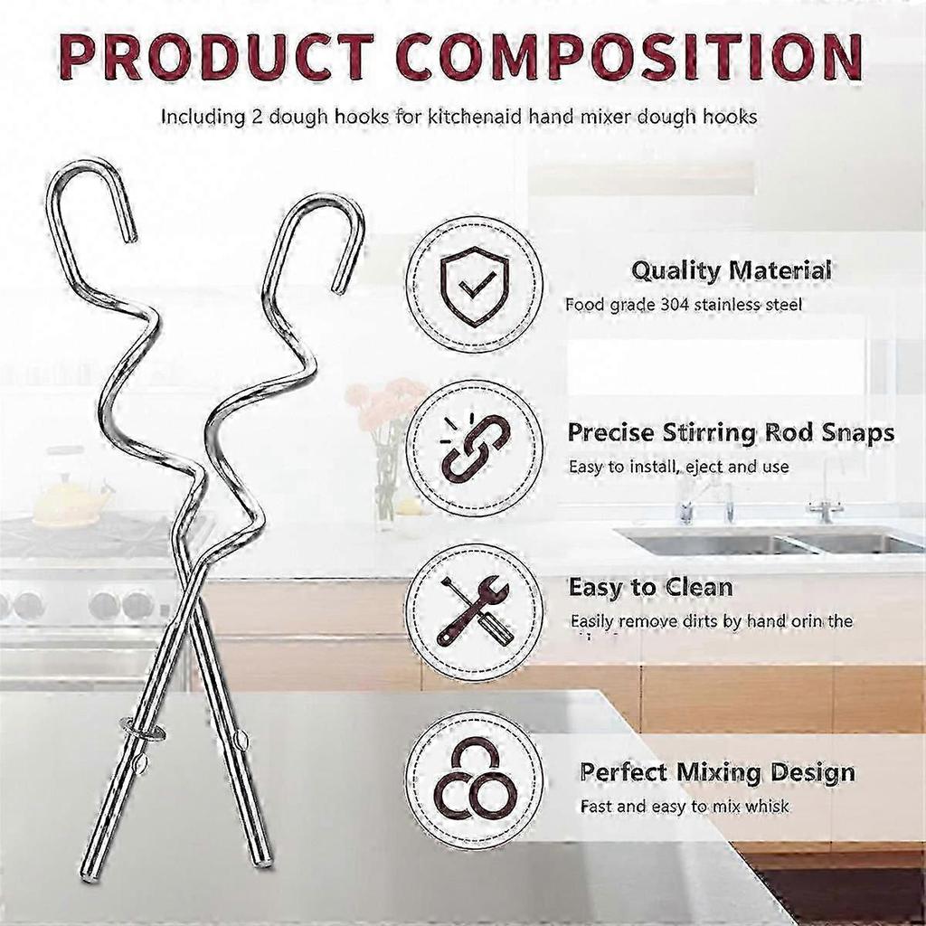 KitchenAid Hand Mixer Dough Hook Replacement Compatible for KitchenAid Hand Mixers