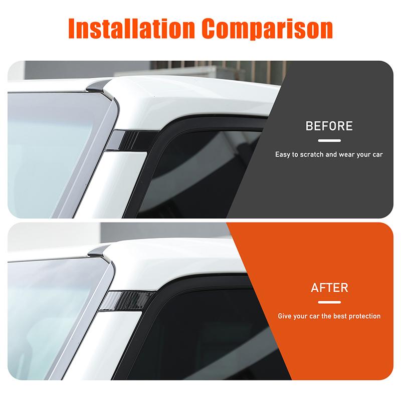 2x ABS Carbon Fiber Car A-pillar upper end decorative cover Replacement Suitable for Toyota Land Cruiser Prado 250 LC250 2024+