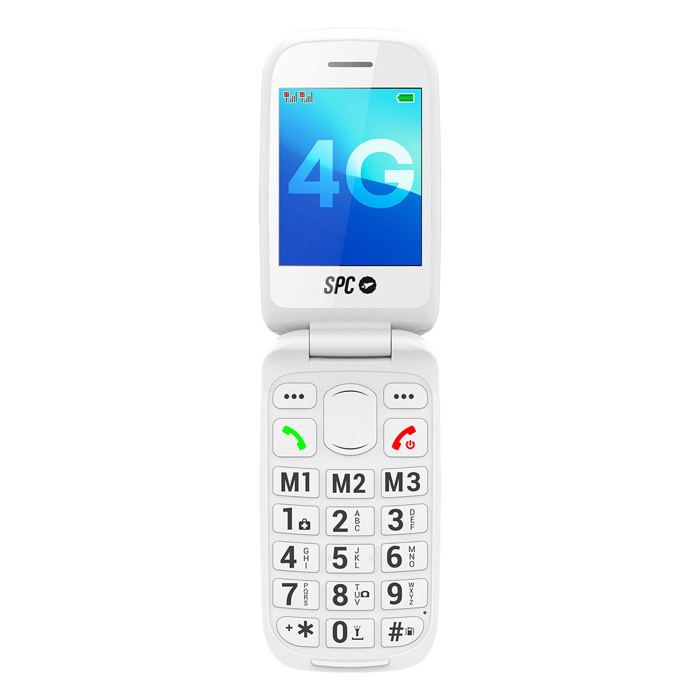 SPC HARMONY 2 - Mobilní telefon pro seniory s extra velkými tlačítky, 4G, SOS tlačítkem a Hlasitostí. 104dB, Bílý