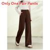 Womens Relaxed Tencel Wool Blend High Waist Wide Leg Casual Pants For Office And Weekend Wear