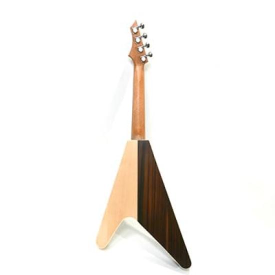 MaAmAa Ukulele V Shape 2T Tenor Ukulele MaAmAa Deformed Ukulele 2 Tone Color MU-V3 Maple/Ebony