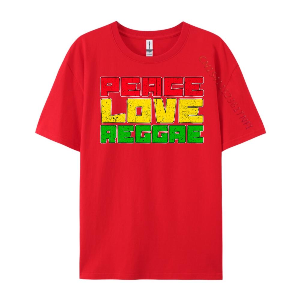 Cool Peace Love Reggae Saying Rastafari Reggaeton Music Plain T Shirts Wholesale Breathable Anime Casual S
