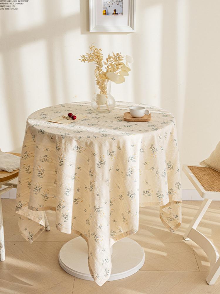 Bawełniany obrus w stylu koreańskim z białymi bzami i frędzlami, dekoracja stolika do herbaty, prostokątny obrus na stół do kuchni, na wesele, do jadalni