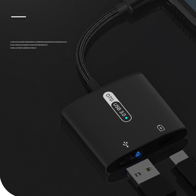 2 In 1 Dual Type C Adapter For HuaWei  Type-c Phone Charging Charger Adapter Splitter Convertor PD 60W USB 3.0