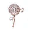 Temperament Dandelion Inlaid Diamond Brooch, Women'S Coat Pearl Corsage Suit Accessories Pin