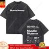 Lustige Muskel-Mama Fitnessstudio Vintage Gewaschene T-Shirts Herren Damen Mode Rundhals Kurzarm T-Shirt Lässig 100% Baumwolle Übergroßes T-Shirt