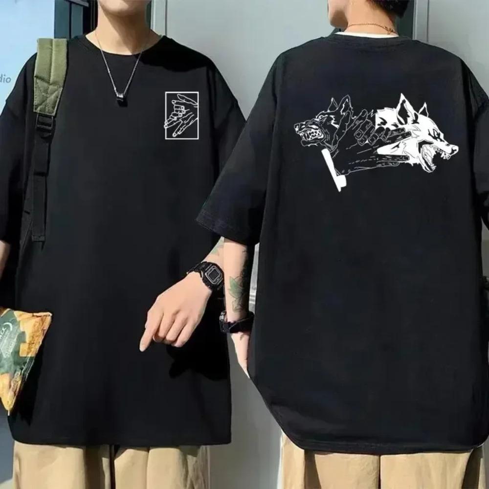 Japanese Anime Printed T-shirt Summer Men Women 100 Cotton Short Sleeve Harajuku Hip Hop Tshirt Y2k Top Oversized Tee Streetwear