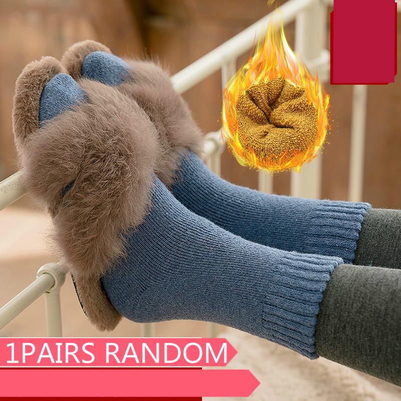 

Женские зимние теплые махровые чулочно-носочные изделия с мягкой подкладкой, чулочно-носочные изделия средней трубки, напольные чулочно-носочные изделия, полотенце из имитации кроличьей шерсти 1 pair