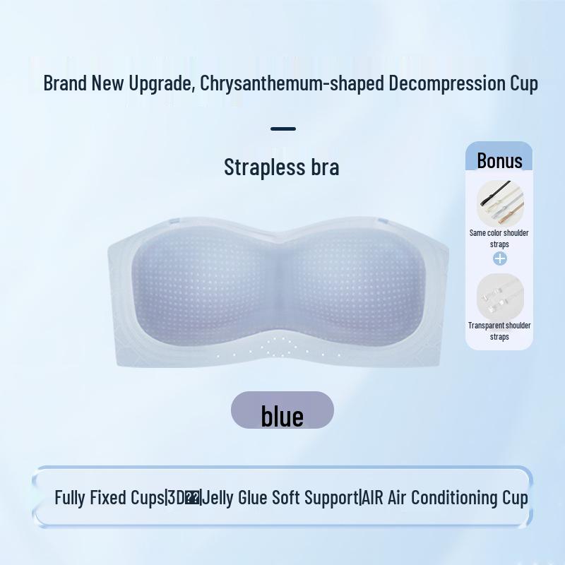 Breathable Strapless Push-Up Bra for Women - Seamless, Non-Slip Support with Lift L