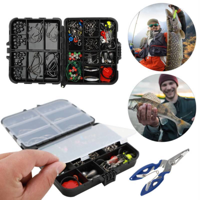 188 Piece Fishing Tackle Kit With Swivels Hooks For Saltwater Anglers