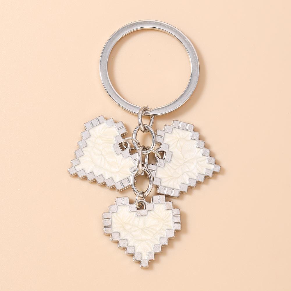 Cute Enamel Love Heart Key Chain Women Girls Key Ring Pendants for Handbag Decor DIY Handmade Key Holder Jewelry Gifts