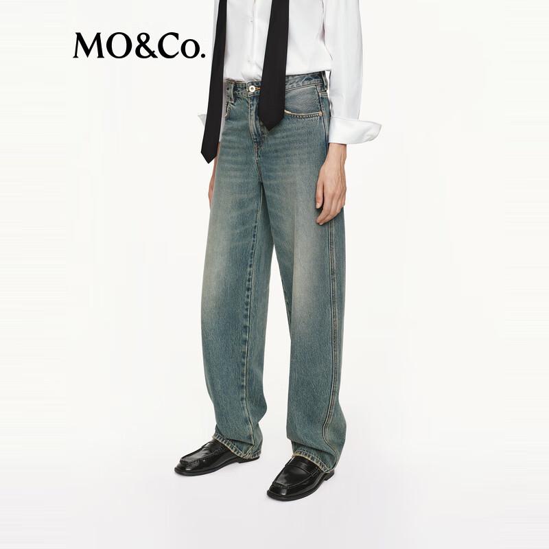 MO&Co. Washed Mid-Low Waist Jeans