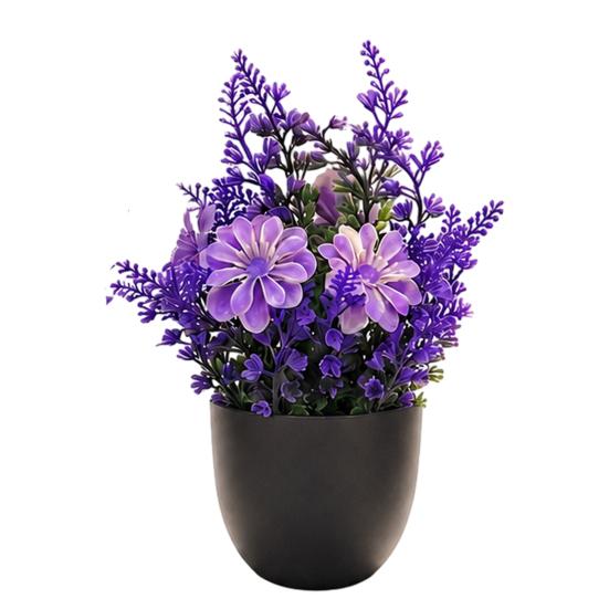 Simulated Lavender Potted Plant No Watering Maintenance-Free Faux Lavender for Indoor Decor Allergy