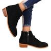 Flat low-heeled Martin boots women's autumn and winter new matte suede short thin boots lace-up side zipper women's boots