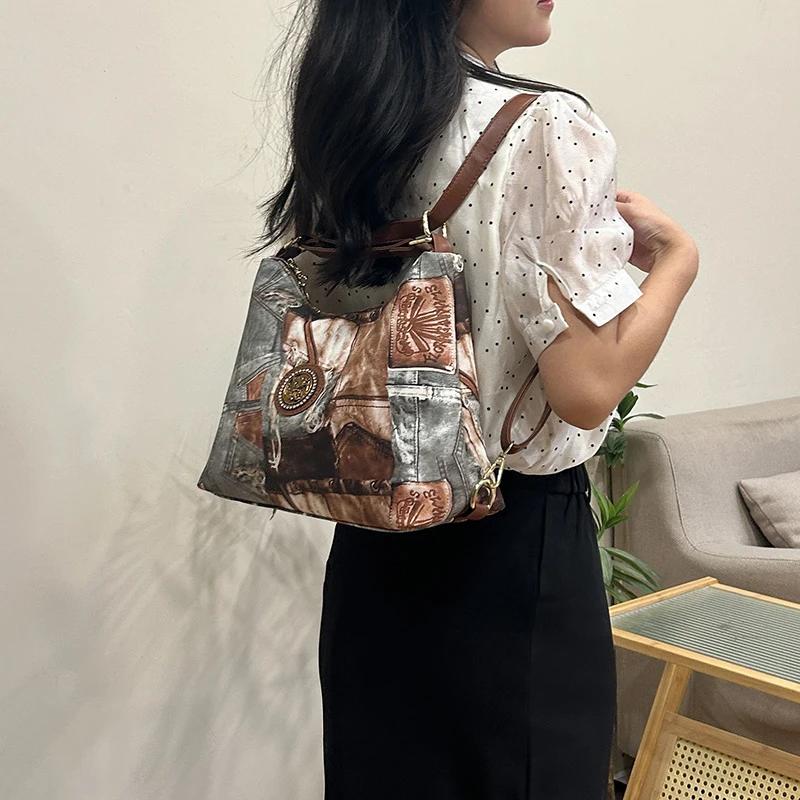 Новые модные женские сумки большой емкости сумки через плечо решетчатые сумки на молнии — фото 4