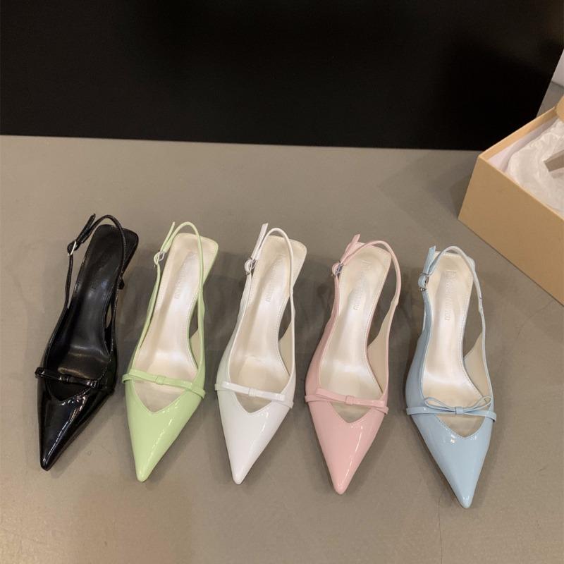 Móda 2024 Léto Špičaté Dámské Sandály Módní Elegantní Vysoký Podpatek Slingbacks Mules Boty Dámské Sexy Párty Šaty Lodičky