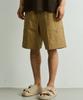 ONNHANS [Knee-Length Elastic Shorts] Belted Field Shorts_Beige