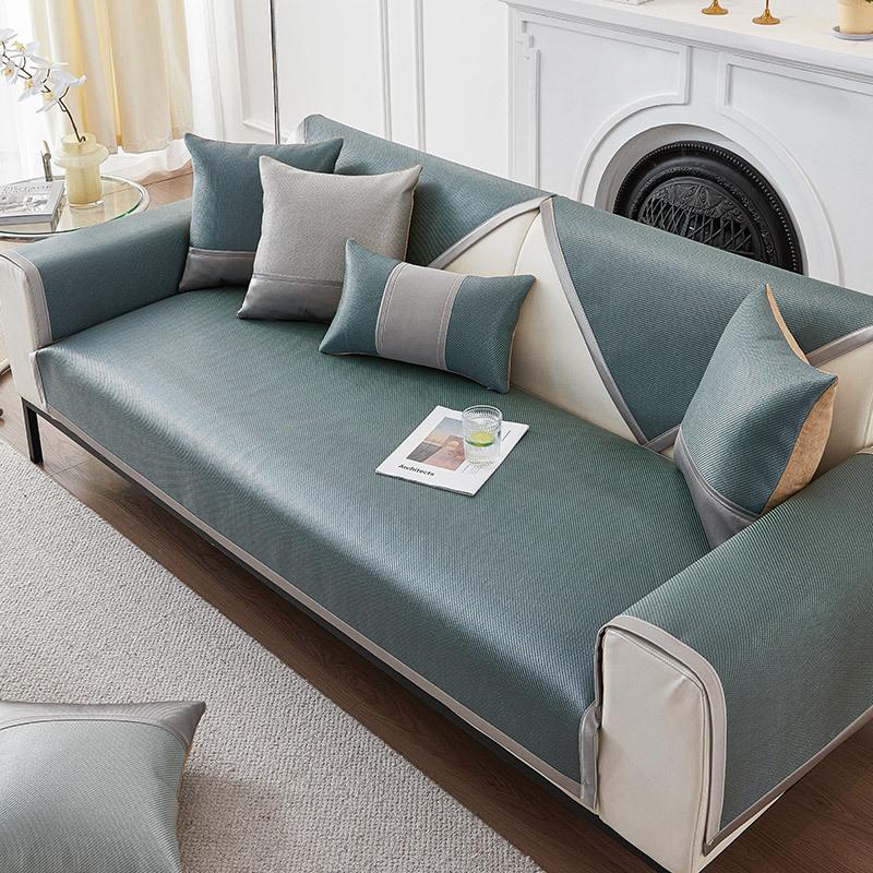 Summer Ice Silk Sofa Cushion, Non-Slip Mat, Seat Cushion, Washed All-Season Universal Cool Cushion, Rattan Mat, Sofa Cover, Ice Cushion