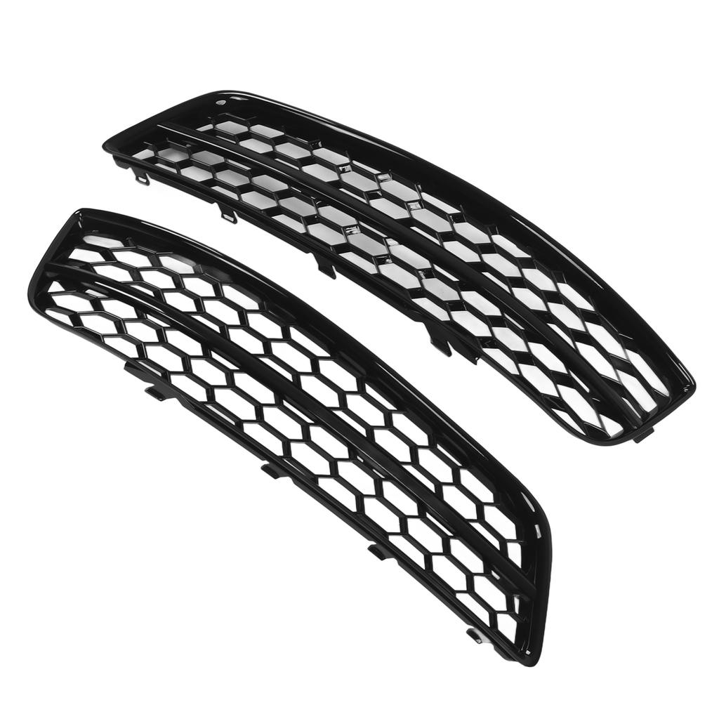 2pcs Gloss Black Front Bumper Fog Light Grille Cover Trim 8P0807682J Replacement for A3 8P 2009‑2013